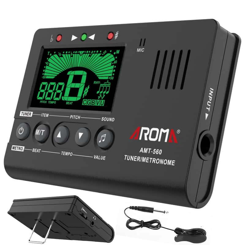 Digital Metronome Tuner Tone Generator, 3 In 1 Musical Tool With Contact Clip-On Microphone For Guitar Bass Violin Ukulele Chromatic Clarinet Flute Trumpet image 1
