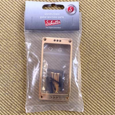 Schaller Gold  High 1/2" Curved Humbucker Pickup Ring With Mounting Hardware image 2