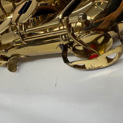 C.G. Conn 1970s Alto Saxaphone -- Brass Engraved Rose Design image 11