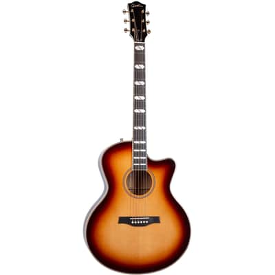 Godin Connaisseur MJ - Ebony Fingerboard, Sunsetburst Maho image 14