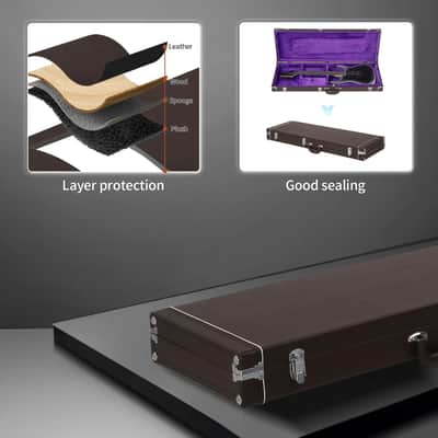Ktaxon (Chocolate in Color) High Grade Electric Guitar Hard Shell Case w/Lock image 3