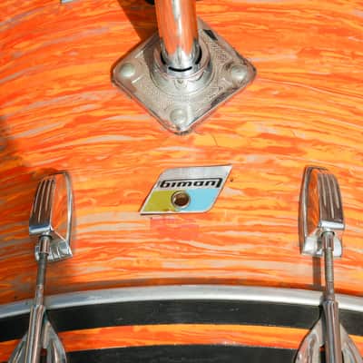 Vintage 70's Ludwig Mod Orange Hollywood Kit, 3ply Shells, B/O Badge image 7