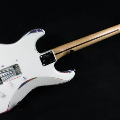 Custom Painted and Upgraded Fender Squier Strat - Aged and Worn With Graphics and Matching Headstock image 20