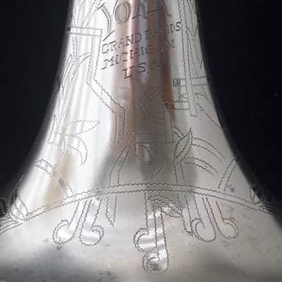 Rare Vintage York Air Flow Cornet in Satin Silver! image 2
