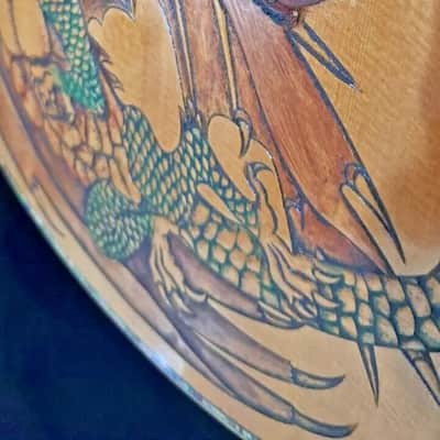 Blueberry Handmade Double Cutaway Grand Concert Acoutic Guitar Dragon Motif image 15