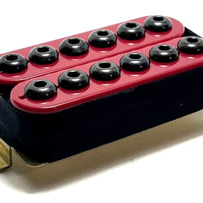 Crusader Bridge Position Dedicated Passive Ceramic Humbucker ft. Hex Cap Poles ~ Red w/ Black Poles image 1