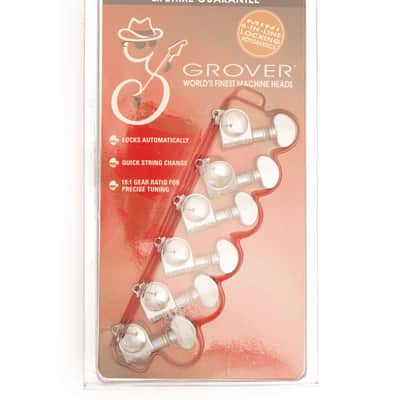 Grover 406CL6 Mid-Size Locking Rotomatic Lefty 6 In line Tuners - Chrome image 1