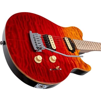 Sterling by Music Man Axis AX3 Quilted Maple Spectrum Red image 5