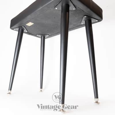 Genuine Leather Wurlitzer 200 series BENCH with Black Legs and Plates - Black image 2