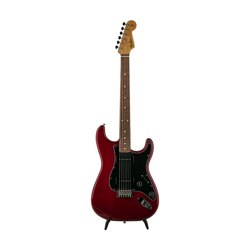 Fender Noventa Stratocaster Electric Guitar, PF FB, Crimson Red Transparent, MX2115XXXX image 1