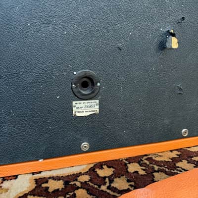 Vintage 1968 1969 Marshall 'Salt and Pepper' Orange 4x12 Amplifier Cabinet EMPTY image 11