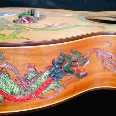 Blueberry Handmade Acoustic Guitar Grand Concert Dragon image 11