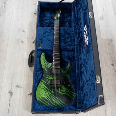ESP USA Horizon-II Guitar, Ebony Fretboard, EMG 81X / 85X Pickups, Alien Blood Splatter image 10
