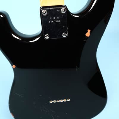 2002 Squier Tom Delonge Stratocaster Electric Guitar Black image 8