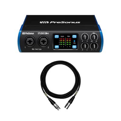 PreSonus Studio 26c USB-C Audio Interface Bundle with Mogami XLR Cable image 1