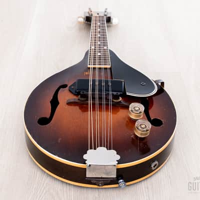1948 Gibson EM-150 Vintage A-Style Electric Mandolin Sunburst w/ P-90, Case image 11