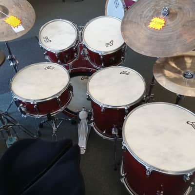 Gretsch Catalina Maple 6pc Drum Set - Dark Cherry Red Gloss image 8