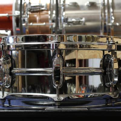 Early 2000s Tama 5x14 Stewart Copeland Signature Chrome Over Brass Snare Drum image 2