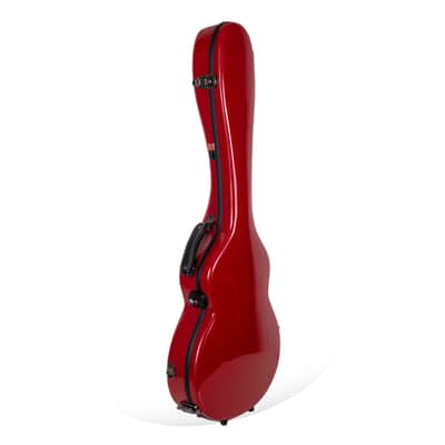 Crossrock Hard Shell Fiberglass Case for Les Paul Guitar with Backpack Straps in Red image 3