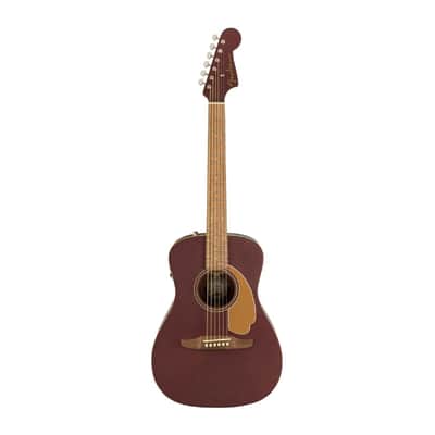 Fender Malibu Player 6-String Acoustic Guitar (Right-Hand, Burgundy Satin) with FB405 Dreadnought Gig Bag (Black), Instrument Cable, Adjustable Guitar Stand, FT-1 Pro Clip-On Tuner Bundle image 2