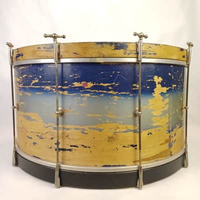 Slingerland 12x26"Blue/Silver Duco Bass Drum 3Ply Radio King Cloud Badge 40s USA image 4