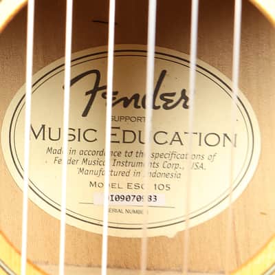 Fender Music Education ESC-105 Classical Guitar w/Gig Bag imagen 3