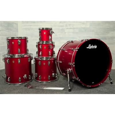 Used Ludwig Classic Maple 6pc Drum Set Diablo Red - Very Good