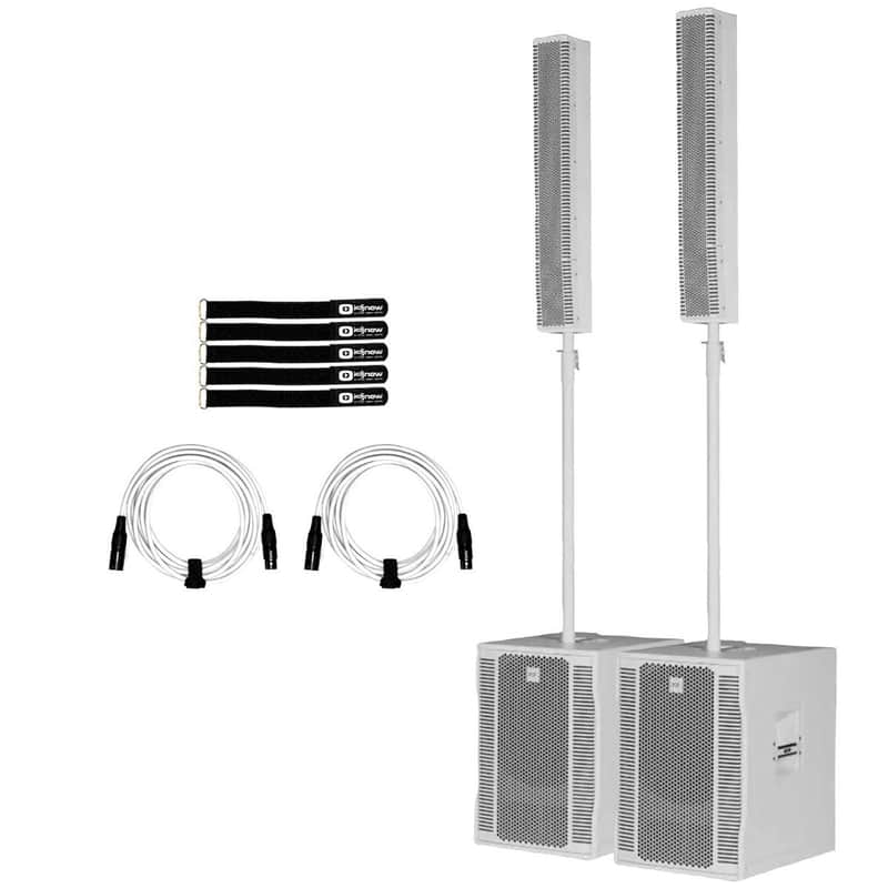 RCF EVOX 12 WHT Active Powered Portable Array PA DJ Speaker Systems White Pair image 1