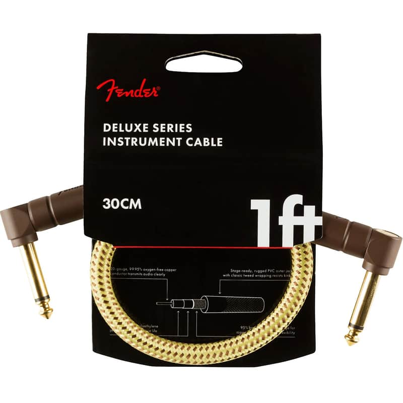 Fender Deluxe Series Angled / Angled TS Patch Cable - 1' image 1