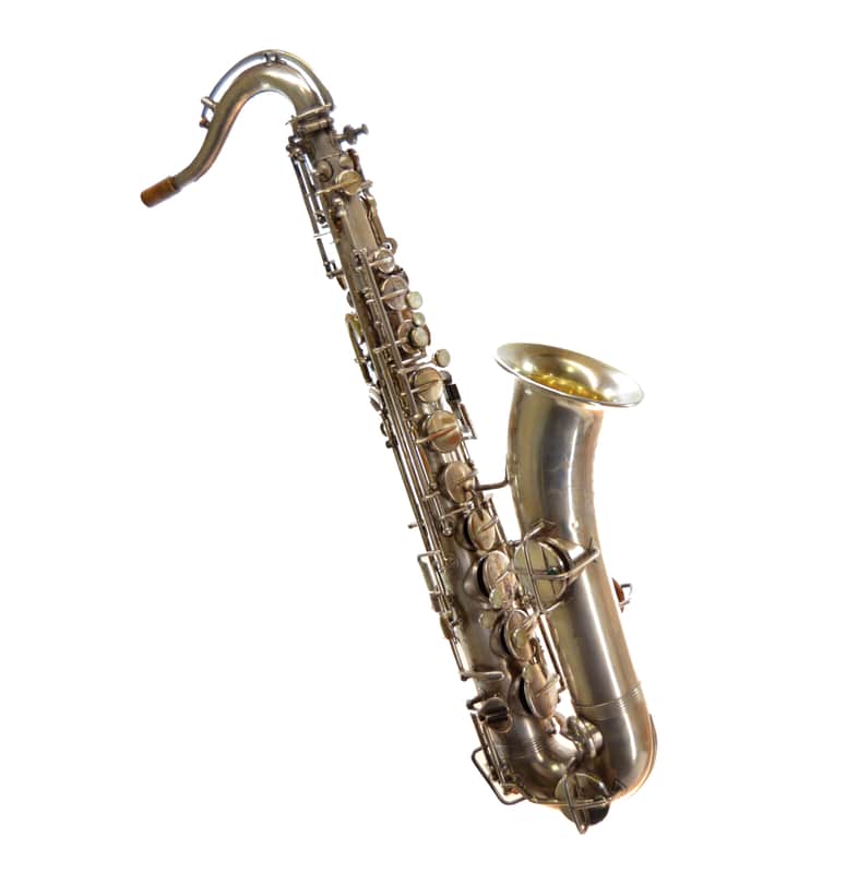 Vintage 1920's Abbott C-Melody Tenor Saxophone Conn Stencil - Silver image 1