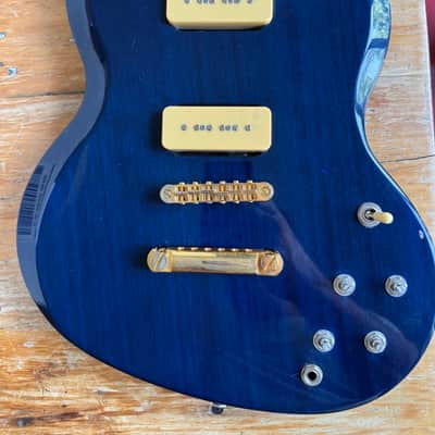 Warmoth SG Style P-90's Loaded Body 2015 - Blue image 1