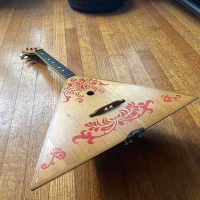 USSR Balalaika 1980s (uke ukulele oud banjo dulcimer domra russia russian made small acoustic guitar like instrument) image 2