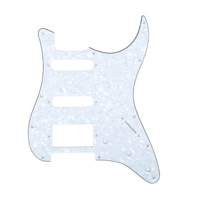 Brio 11 Hole Strat® Pickguard Fender US/Mex HSS Standard Stratocaster Modern Style Pearloid White image 1