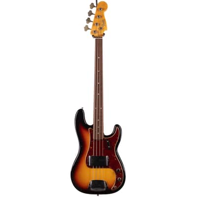 Fender Custom Shop 1966 Precision Bass Journeyman Faded Bleached 3-Color Sunburst w/OHSC (634) USED *MINT* image 8