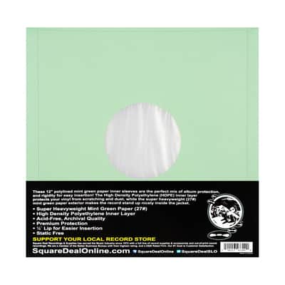 (25) 12" Mint Green Paper Plastic Record Heavyweight Polylined Inner Sleeves 12IAMG image 2