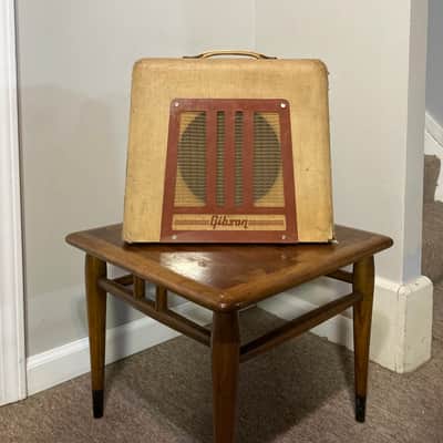 Gibson BR-9 10-Watt 1x8" Guitar Combo 1948 - 1950 - Ivory Leatherette with Trapezoid Grille image 1