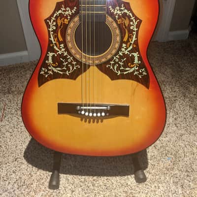Vintage Hummingbird-Harmony,Global,Kay Hummingbird with double pickguard-RARE 68 (?) Red Burst image 13