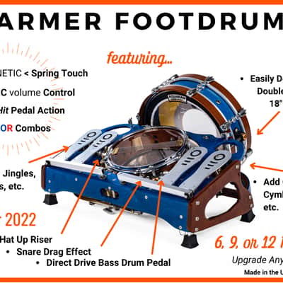 Farmer Foot Drums  - 9  Pedal | Portable Acoustic Foot Percussion for Guitar Players image 4