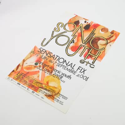 Sonic Youth and Sensational Fix 2008 French Poster #3(White) 24"x16" Owned by Sonic Youth image 2