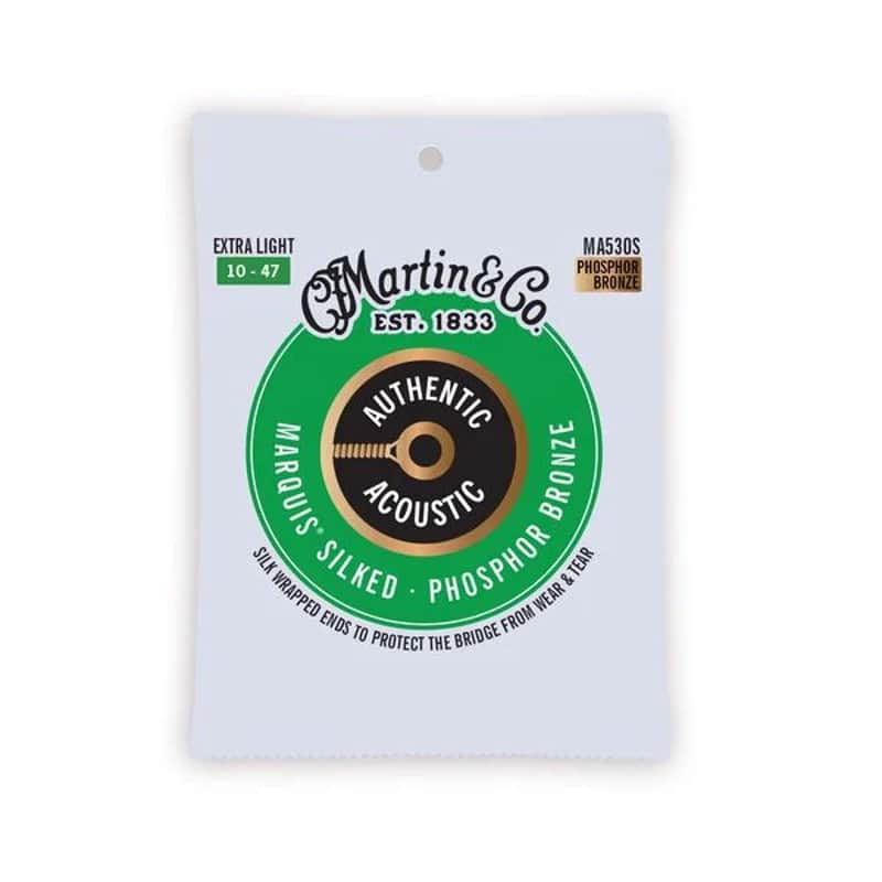 Martin MA530S Authentic Acoustic Marquis Silked Phosphor Bronze Acoustic Guitar Strings Extra Light 10-47 image 1