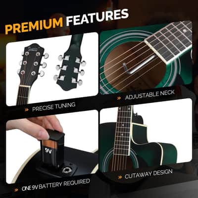 Glarry GMA101 41 Inch EQ Acoustic Guitar Green image 3