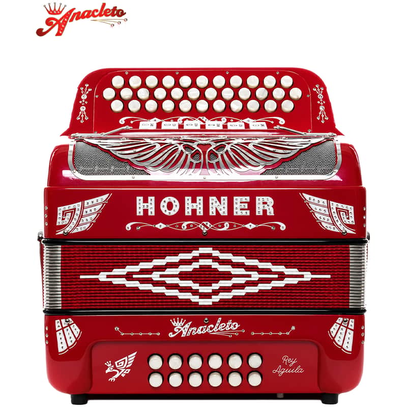 Hohner Anacleto Rey Aguila TTS FBE/EAD (FA/MI) Two-Tone Compact Accordion - Ruby Red image 1