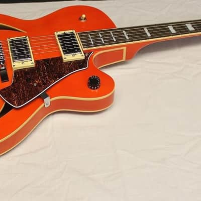 Italia Torino Semi-Hollow Electric Guitar, Trans Orange, Brand New!!! image 2