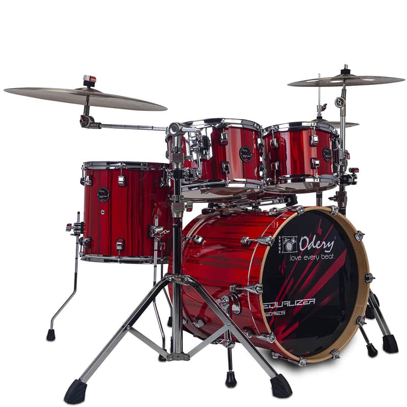 Odery Equalizer Series Drum Kit w/ Hardware - Pure Red Trees 10/12/14/14/20 image 1
