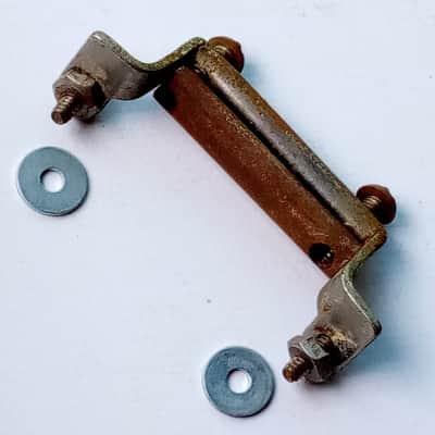 Ludwig 1 7/8"Snare Drum Butt Plate Half-Circle Clamp-Bar Nickel Vintage30s Leedy image 2