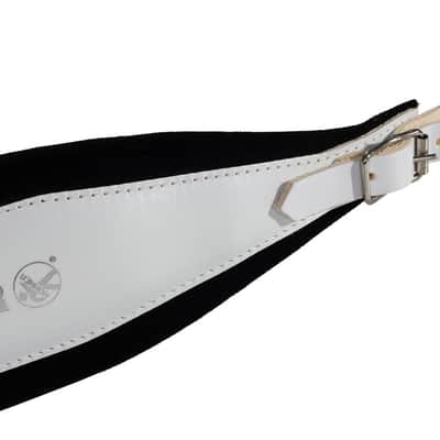 Hohner 44 In. x 4 In. Leather & Velvet Accordion Straps X-Large w/ Back Strap (ACC17-WHT/BLK) image 3