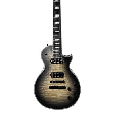 10S GF Modern 7 String Quilted Maple Single Cut Electric Guitar Open Core Black Burst Matte image 2