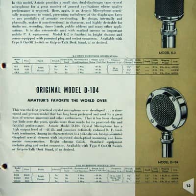 Vintage RARER 1940's Astatic D-104 crystal "Lollipop" microphone Chrome w adapter & period Atlas DS-5 desk stand PROP DISPLAY # 2 image 2