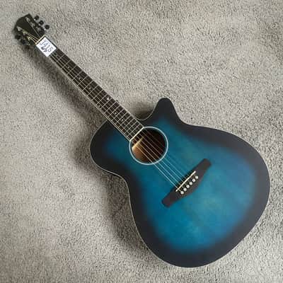 Blue Burst Cutaway Acoustic Guitar, 40 Inch, 20 Frets image 4