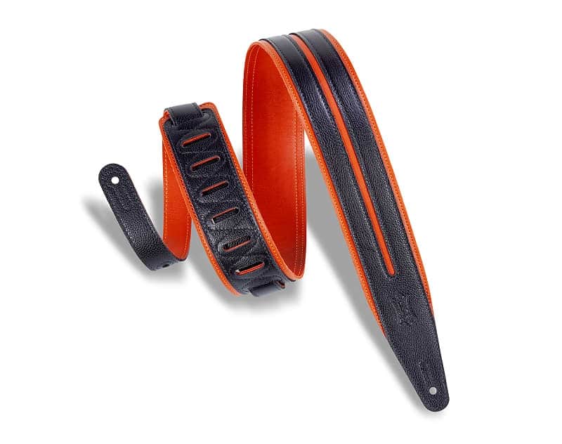Levy's MG317DRS 2.5" Garment Leather Guitar Strap with Racing Stripe image 3